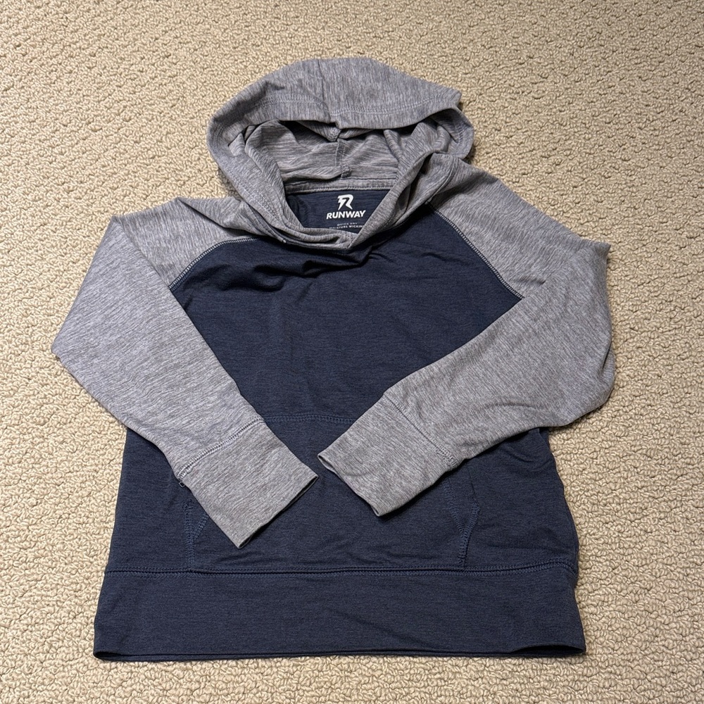 Runway toddler Navy and Gray Hoodie